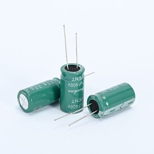 Long life plug-in 47UF400V 16 * 22 KMPET Green White Insert Electrolytic Capacitor